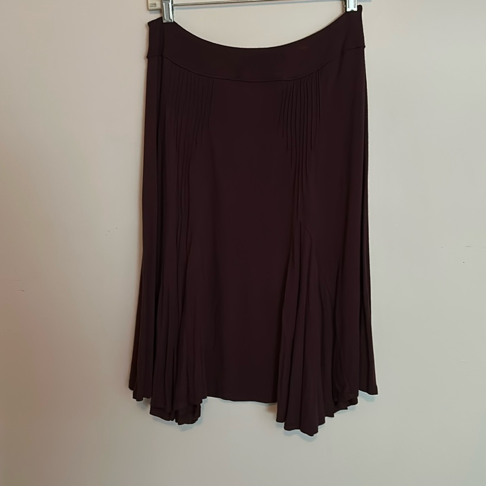Survival Size L Purple Tiered Ruffle Viscose Knit Midi Skirt